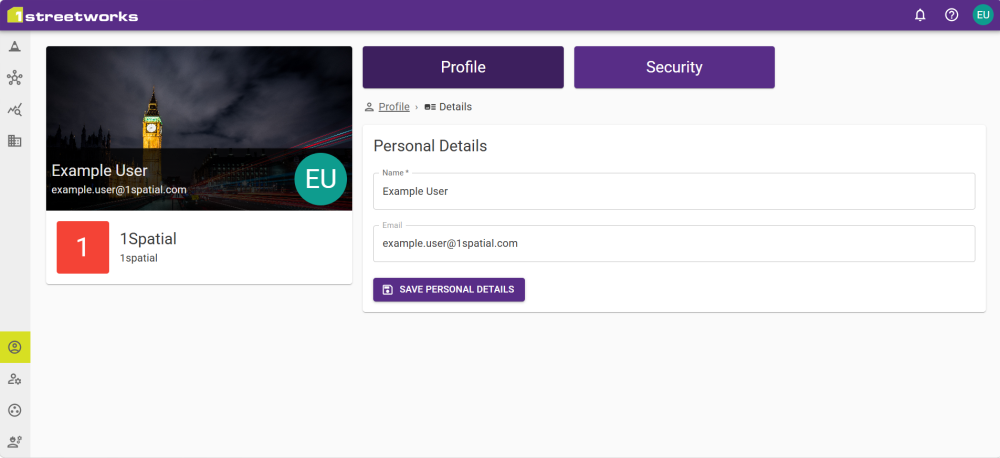 Personal Details tab