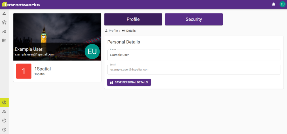 Personal Details tab