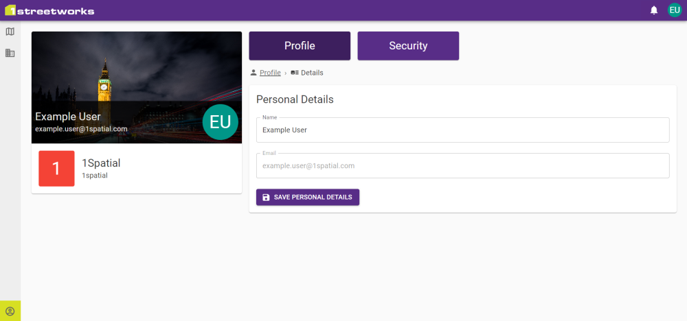 Personal Details tab