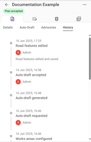 Auto-draft history tab