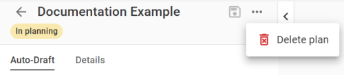 Delete Plan button
