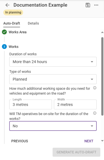 The Works step