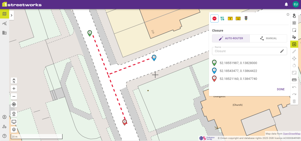 An example of a Closure created by the Diversion Assistant.