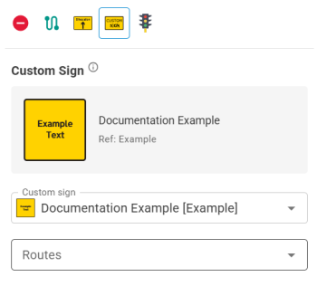 Diversion sign feature palette