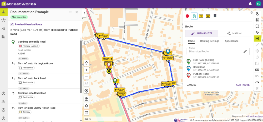An example of a Closure created by the Diversion Assistant.