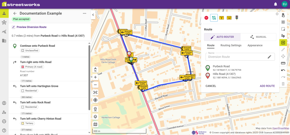 An example of a Closure created by the Diversion Assistant.