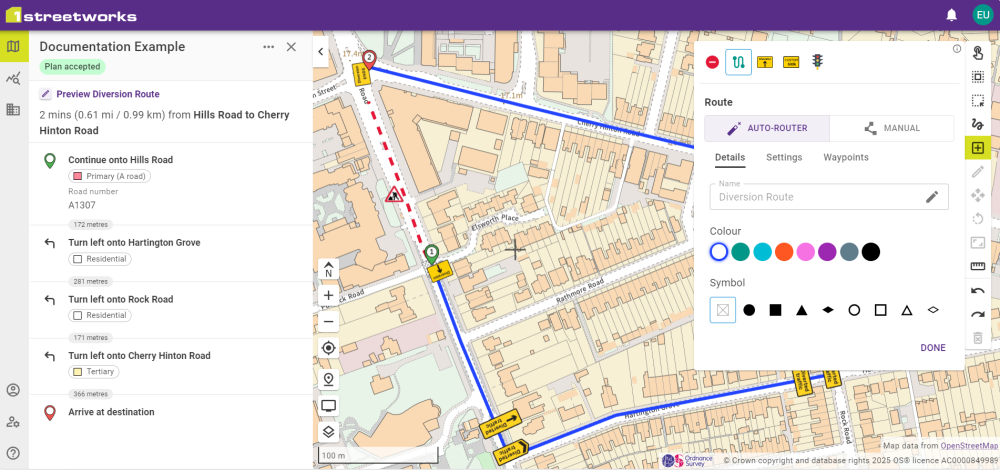 An example of a Closure created by the Diversion Assistant.