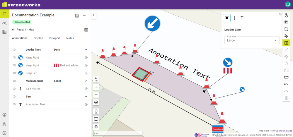 Example of all PDF Annotations on a Map