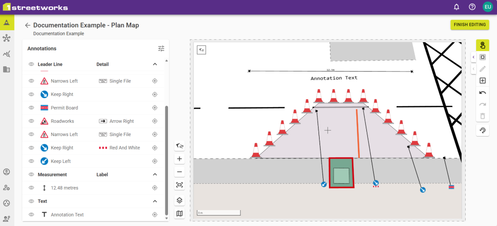 Example of all PDF Annotations on a Map