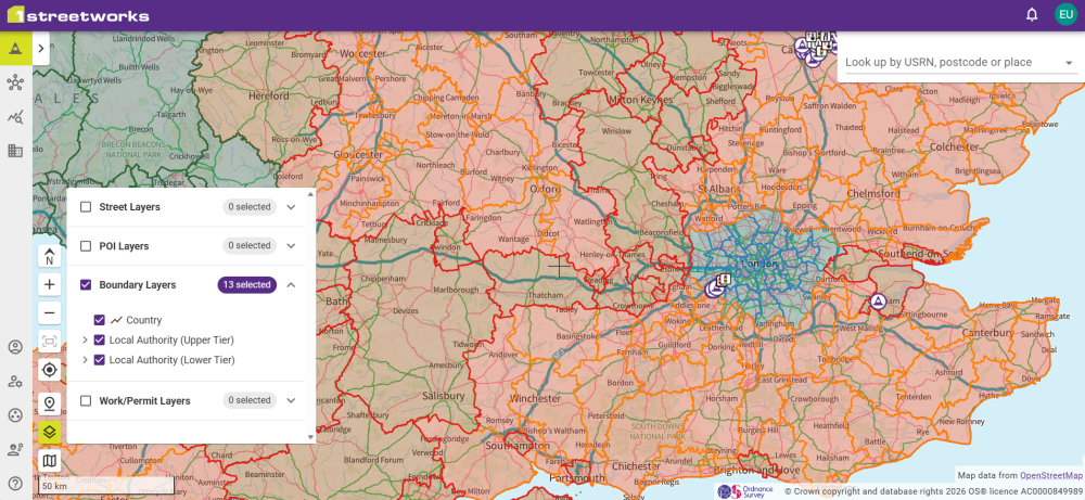 Map with Permits selected.