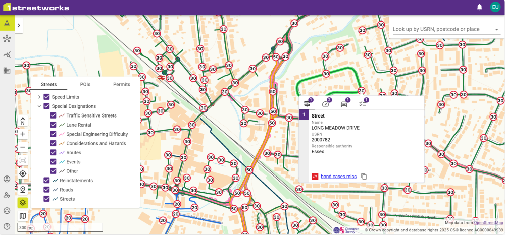Map with Points of Interest selected.