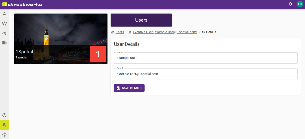Manage Tenant tab with a list of Users