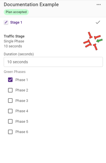 The stage editing panel