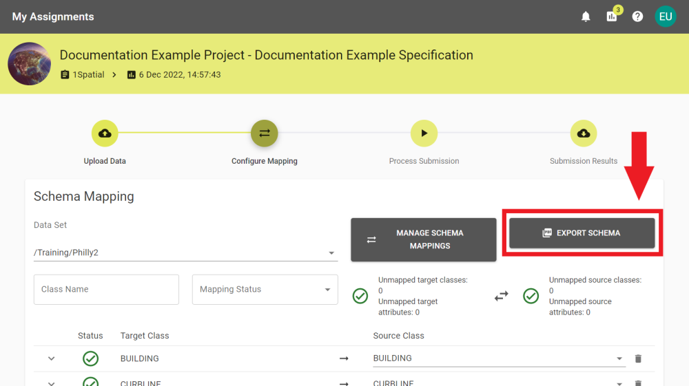 Schema Mappings with an option to Export the Schema.