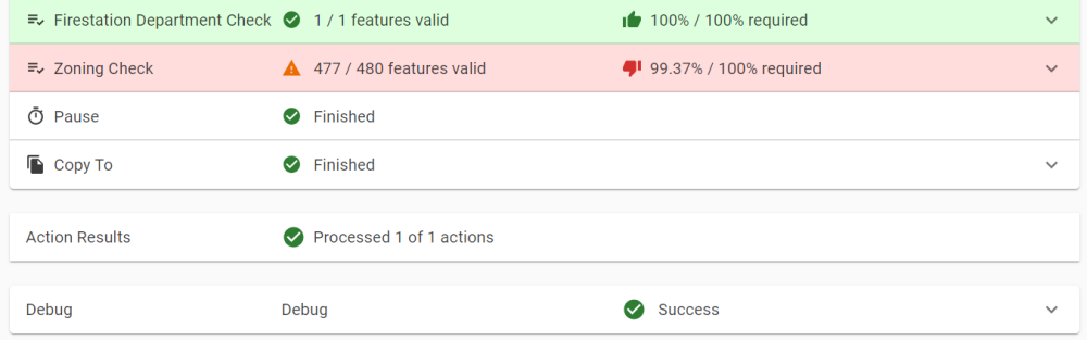 Submission results with a single processed Action.