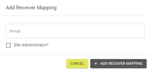 Popout to add Receiver Mapping, requiring a group to be mapped.