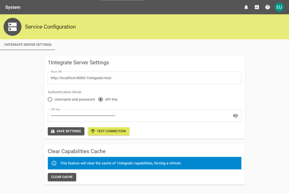 Service Config tab with the fields filled.