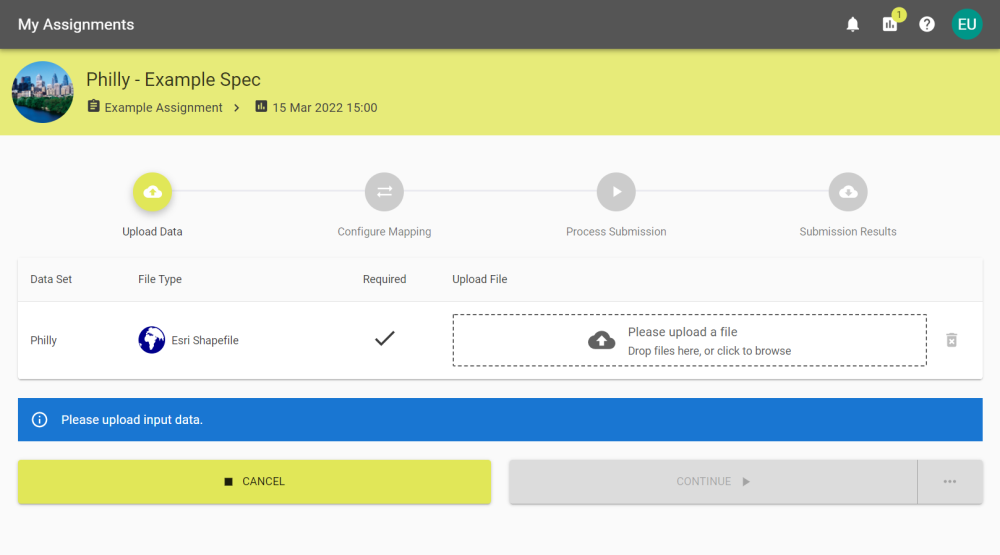 Upload Data stage where no data is reuired to be uploaded.