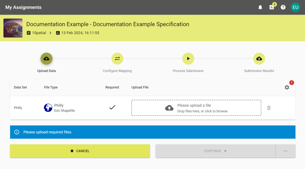 Upload Data stage where no data is reuired to be uploaded.