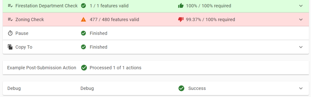 Submission results with a single processed Action.