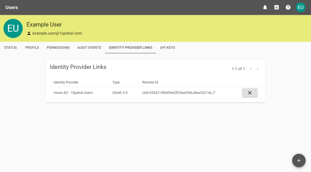 Identity Provider Links tab with an example.