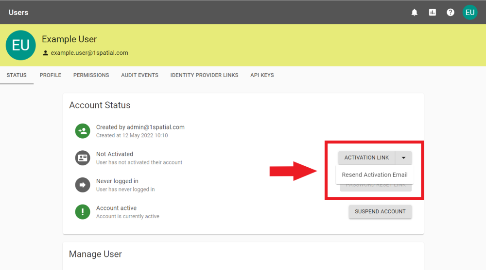 The User Profile page where details are editable when not managed by LDAP like in the example.