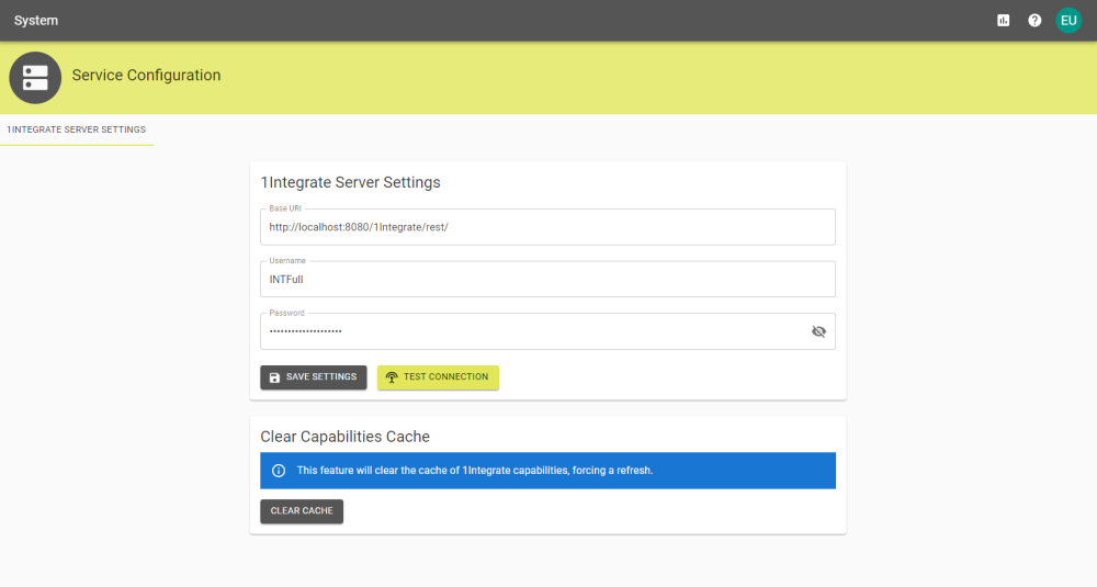 Service Config tab with the fields filled.
