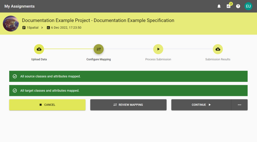 A fully mapped Schema Mapping, automatically configured by 1Data Gateway.