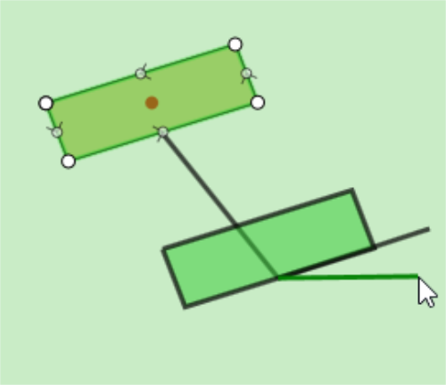 Two vectors showing the rotation.