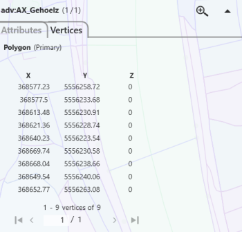 The Vertices tab in the Properties panel