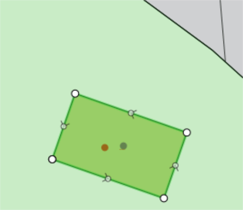 The feature to be aligned is selected in the map view.