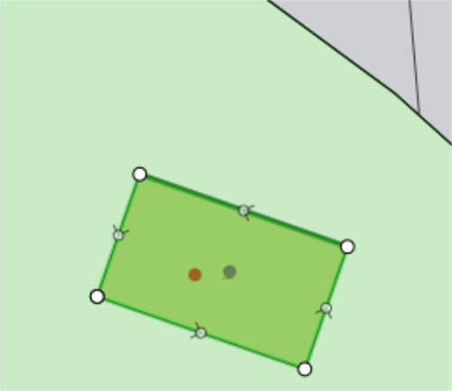 The top vector of a rectangular polygon has been selected.
