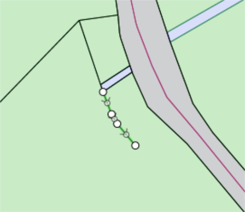 A selected line feature.