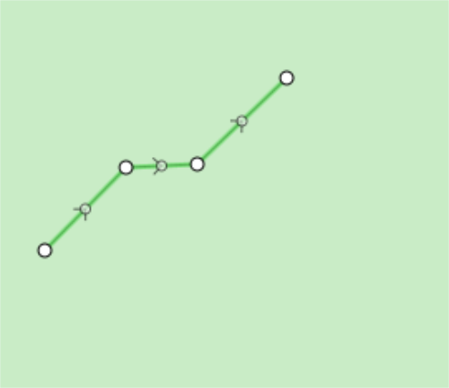 A line feature has been selected.