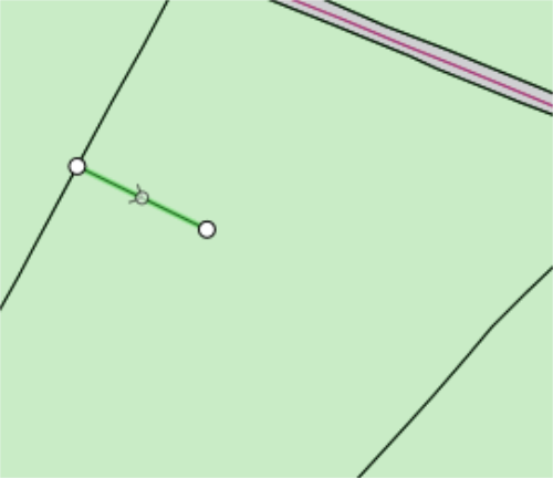 The line feature has been selected.