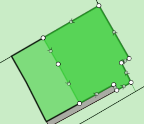 The adjoining feature is selected.