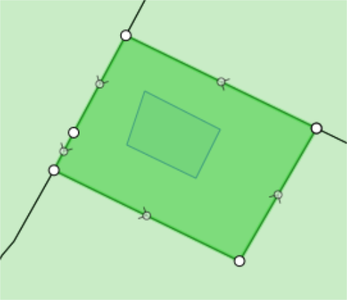 A polygon feature has been selected.