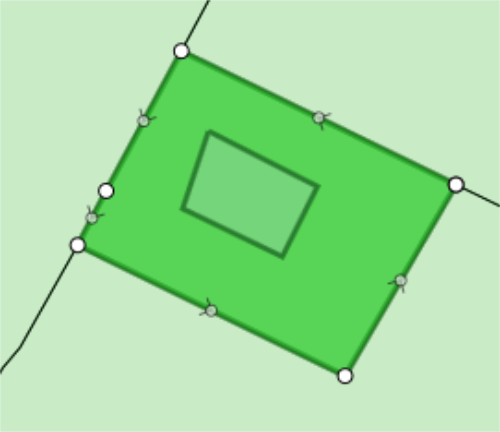 Selecting the cutout in the polygon.