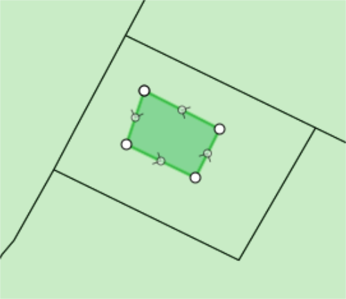 The feature to be reshaped is selected.