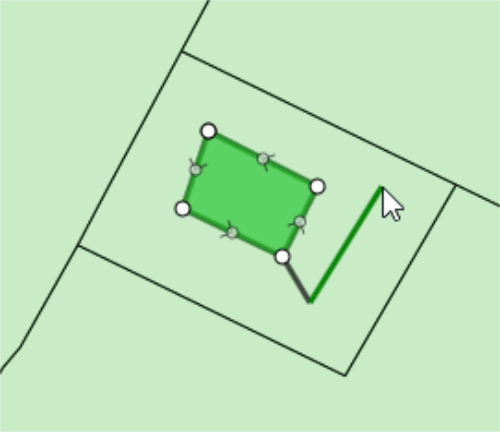 The first point for digitising is shown.