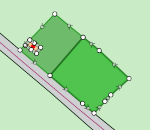 The line crossing the polygon