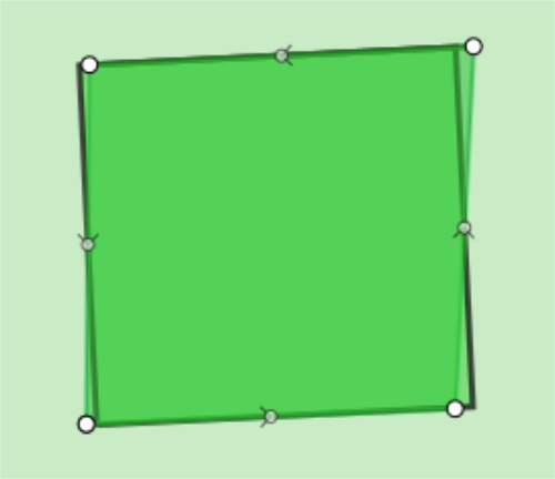 The original feature overlayed with a preview of the newly squared feature.