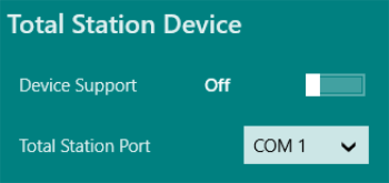Total Station Device option with Device Support off.