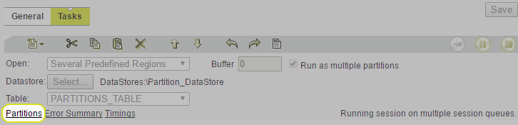 A Screenshot showing the location of the partition map button. 