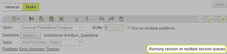 A screenshot highlighting the confirmation: "Running session on multiple session queues"