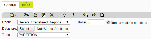 A screenshot showing a task set up for multiple partitions. 