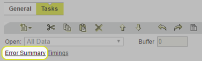 A screenshot with the Error Summary link highlighted.