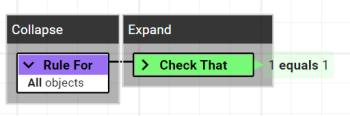 A rule with an expanded root node and a second node that has been collapsed.