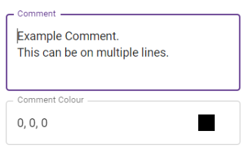 Comment and Comment Colour parameters