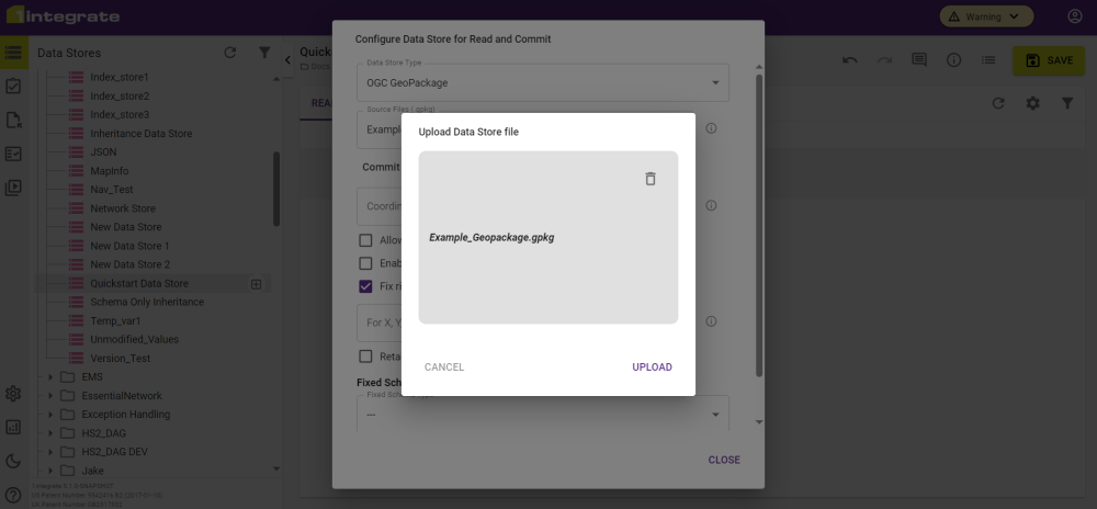 The Data Store Tab with a folder selected to add a new Data Store.